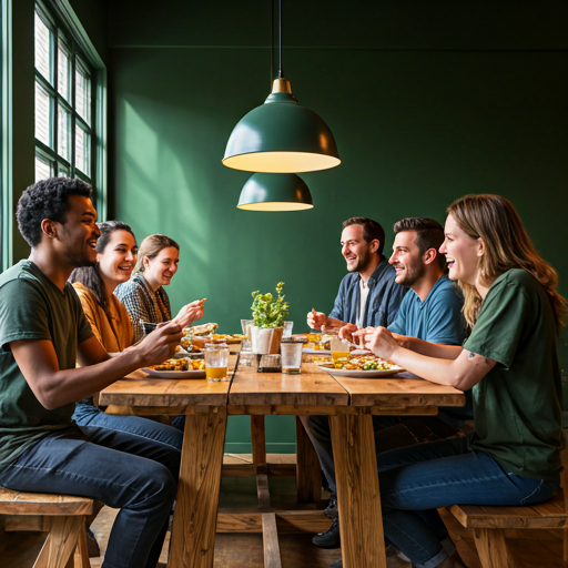 Travelers sharing food